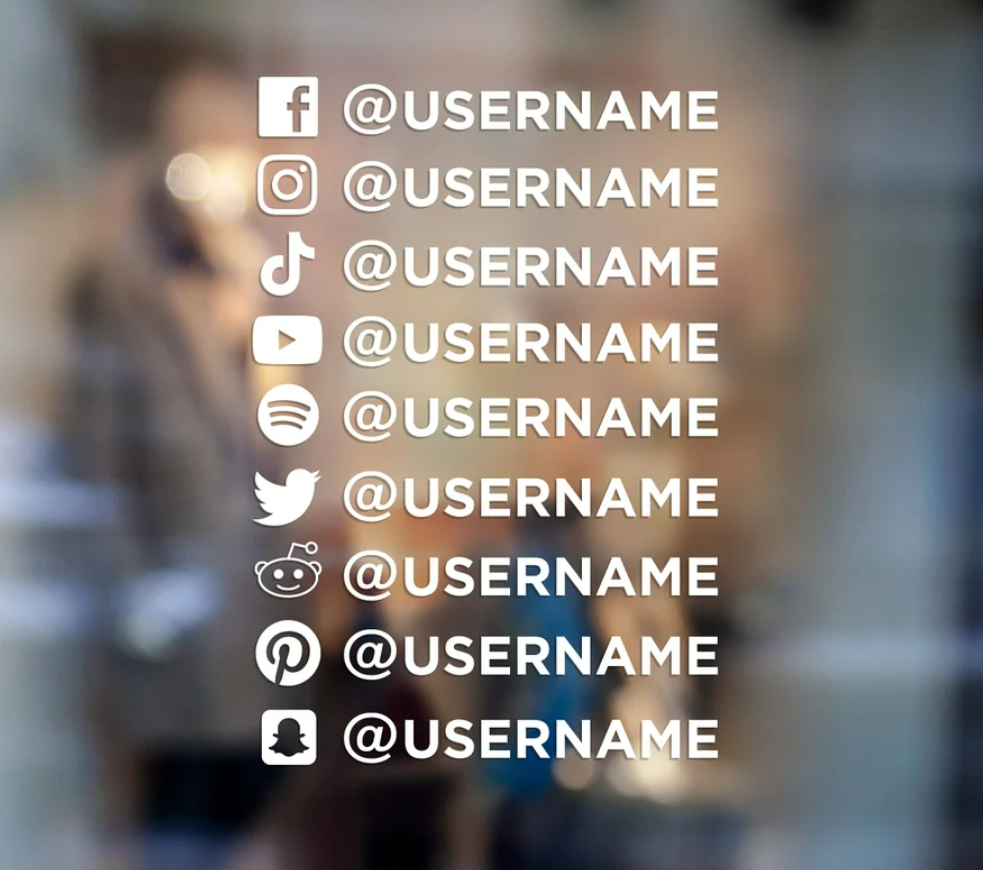 12" Social Media Decal (Set of 2)